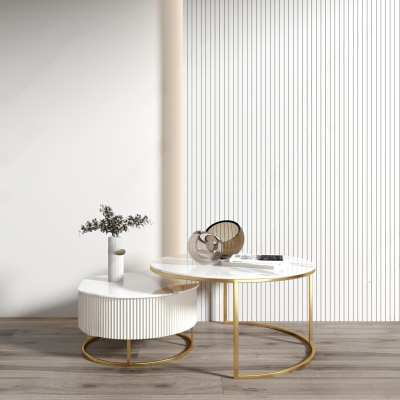 现代圆形子母茶几3D模型下载